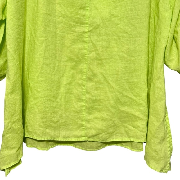 Ali Miles 3/4 Puff Sleeve Lightweight Lagenlook Artsy Button Neckline Blouse 1X - Picture 8 of 12
